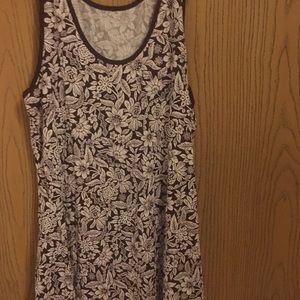 DREAMS co brown white tank top medium  A-49